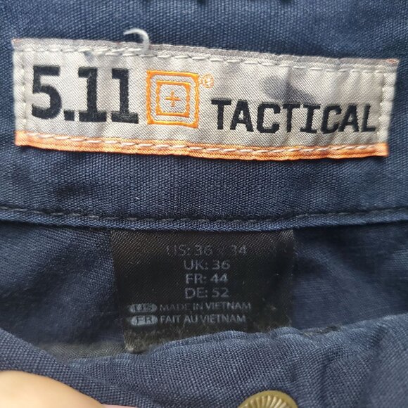 5.11 Tactical Pants Mens 36x34 Navy Blue Cargo Style Ripstop Utility - Picture 2 of 10